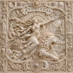 Bas-relief mythique ATOOLPHA en ivoire sculpté
