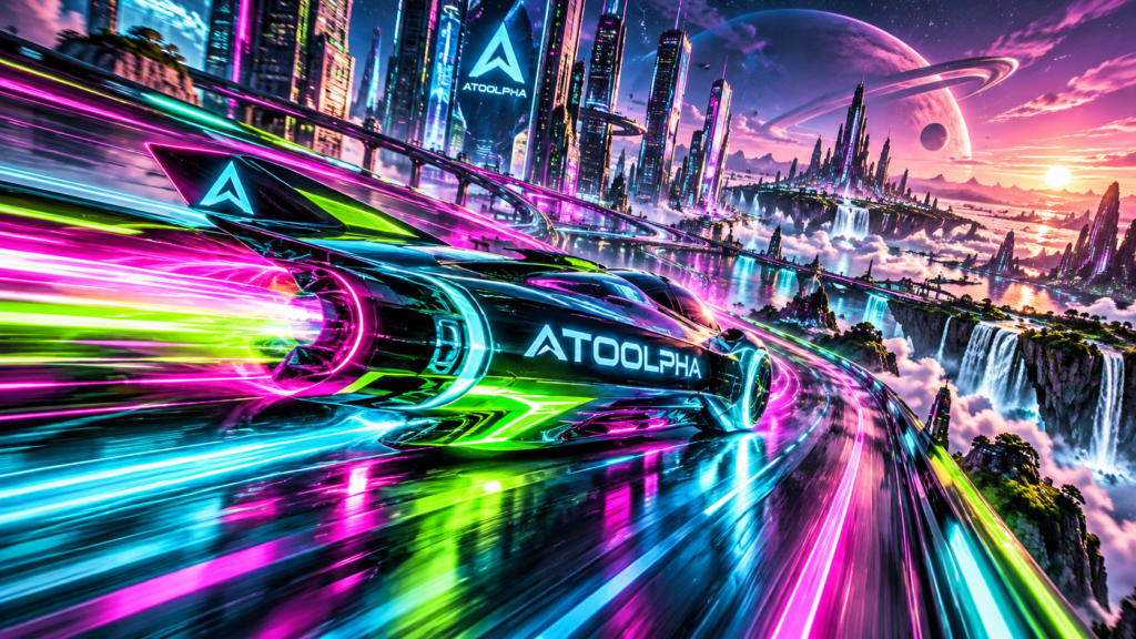 Course néon d’ATOOLPHA dans la mégalopole futuriste