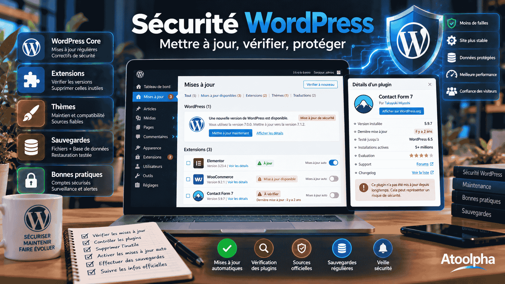 Sécurité WordPress _ mises à jour maîtrisées